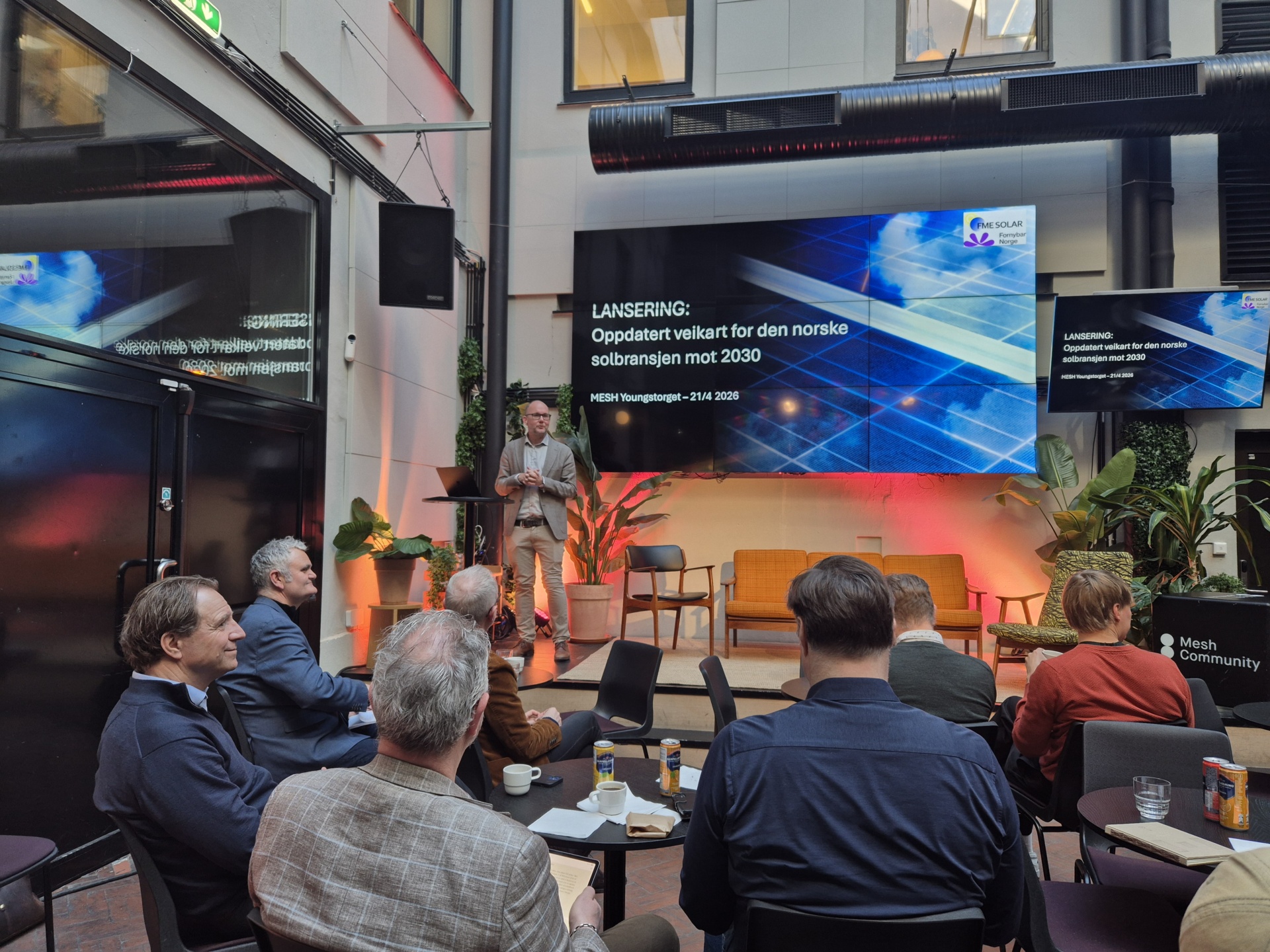 Lanseringskonferansen for "Veikart for solkraftbransjen mot 2030" ble gjennomført samarbeid med FME Solar og Fornybar Norge. (Foto: Torunn Kjeldstad, IFE)